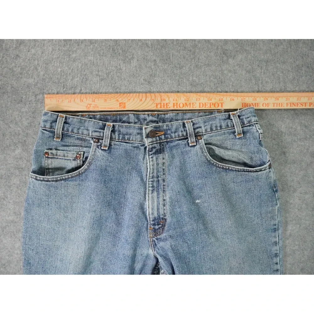Vintage‎ Levis 545 Jeans Mens 38x34 (36x32.5) Blue Denim Loose Stained Brown Tab